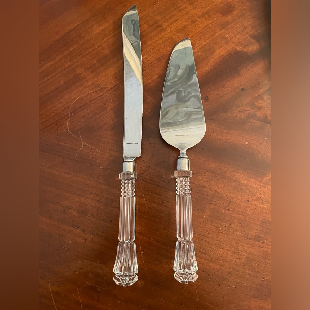 Reed & Barton Silver and Clear Cake Serving Set